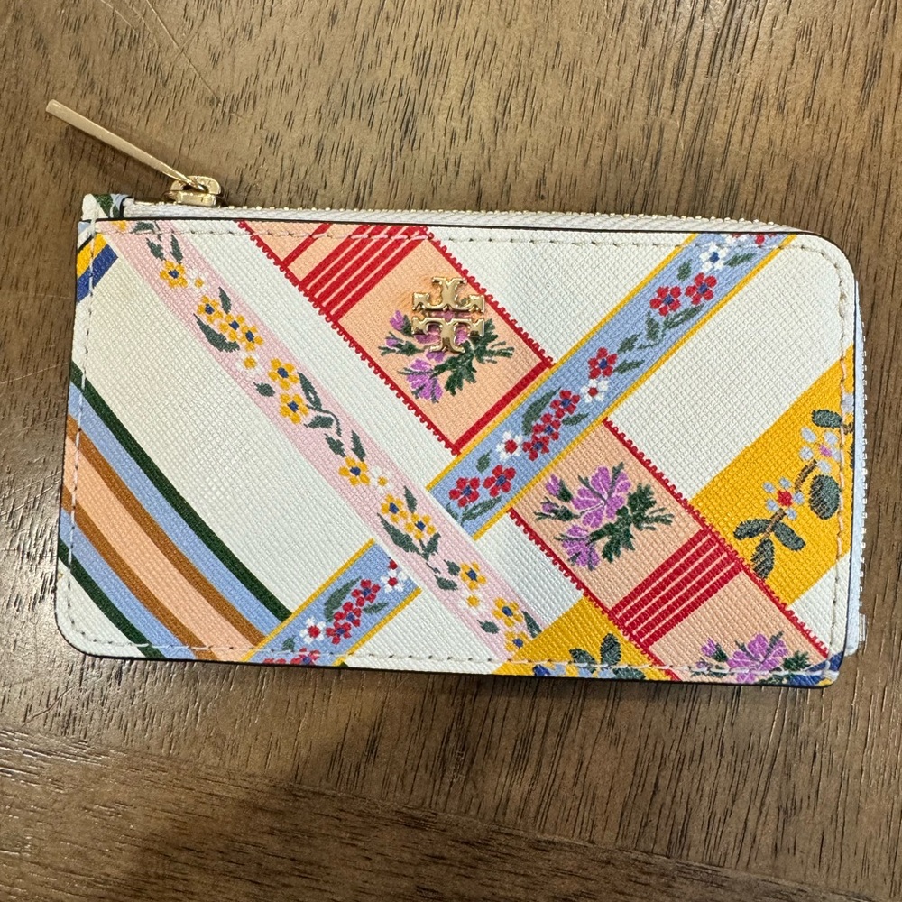 Tory Burch Multicolor Floral Card Holder
